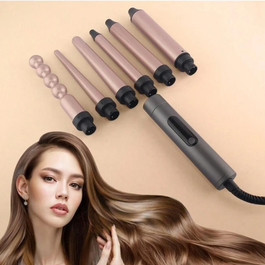 ⭐ Set Professionale di Arricciacapelli 6 in 1 – Styling Perfetto a Casa Come dal Parrucchiere! ⭐